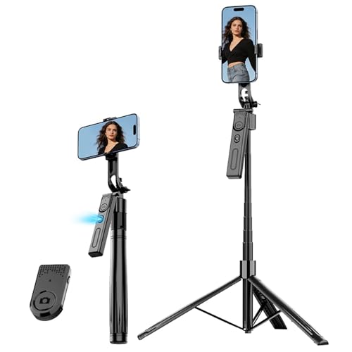 Image of Auto Face Tracking AI Gimbal Selfie Stick Tripod Stand,Detachable Bluetooth Remote Compatible for iPhone /Android, Best for Vlogging /Photo Shoot (F01 AUTO FACE Tracking Selfie Stick)
