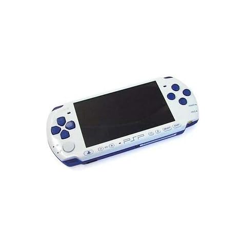 Sony PSP Slim and Lite 3000 Series Handheld Gaming Console with 2 Batteries (Renewed) (White/Blue) Cover