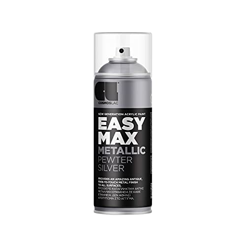 EASYMAX - Pintura en aerosol mate con una gran opacidad, en aerosol, pintura acrílica para manualidades, color plateado