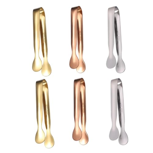 Garneck 304 Thickened Ice Cube Clamp Anti-skid Design for Sugar Cube Lemon Slice