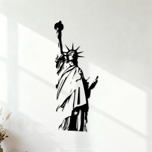 Statue de la Liberté Statue de la Liberté Stickers muraux 28x70.7cm Fourni avec un kit de film de transfert Noir