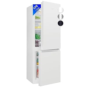 Bomann® Kühlschrank mit Gefrierfach 143cm hoch | Kühl Gefrierkombination 175L mit 3 Ablagen & 3 Schubladen | Türanschlag wechselbar | leise Kühlgefrierkombi 39db | Kühlschrank KG 322.1 weiß