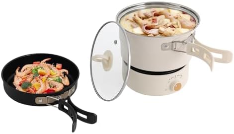 Portable Electric Hot Pot,500W Mini Electric Cooker w/Foldable Ha...