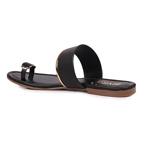 Image of MYRA Women's Solid Toe-ring Casual Flat Chappal | Casual Ladies Flats - MS1327C