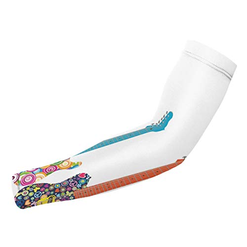 DAOPUDA Mangas del Brazo,Diseño de Guitarras eléctricas con Flores Coloridas Estrellas círculos...
