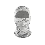 White Camo Balaclava Ski Mask Head Mask Full Face Mask Windproof Sun UV Protection Hood for Men