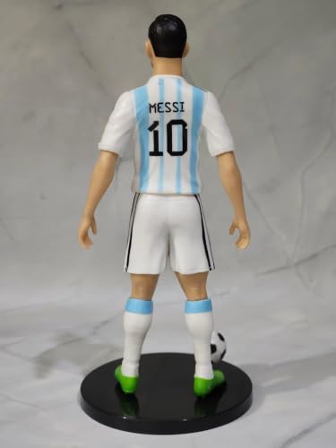 Image of Awestuffs Messi Argentina Action Figure | 20 cm PVC Collectible Football Figurine with Ball & Stand | Iconic Soccer Football Star | Premium Desk Decor Statue for Fans, Kids, Gifts & Sports Collectors