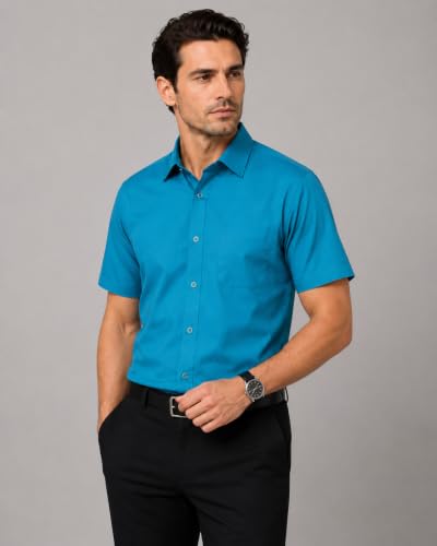 Image of Appel Touch Men's Cotton Blend Formal Shirt Half Sleeves