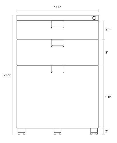 Sidekick 3-Drawer Mobile File Cabinet (Black)