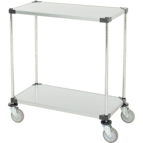Nexel Adjustable Solid Galvanized Shelf Cart, 2 Shelves, 800 Lb. Cap, 36
