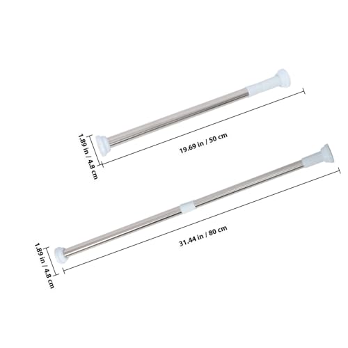 Barre rideau de bain sans perçage et tringle extensible de séchage de linge - 3