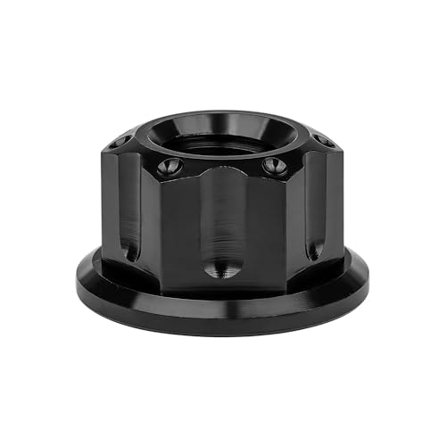 Image of Titanium M6 M8 M10 M12 M14 M16 Flange Bolt Nut Bicycle Motorcycle Rear Axle Car Modification Accessories Pack of 6 (M6 Pitch 1.0mm, Black)