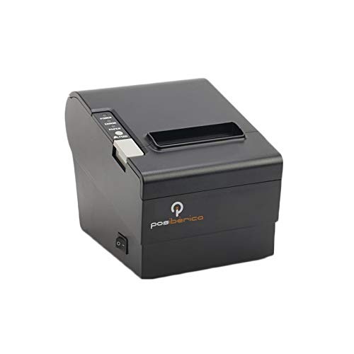 Posiberica thermoprinter P80 Plus-USL USB/RS232/LAN zwart – Terminal voor verkoop (Thermo, POS Printer, 24 x 24 mm, 250 mm/s, 203 x 203 dpi, 72 x 813 mm)