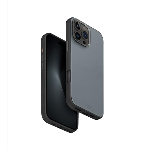 UNIQ Lyden DS Compatible avec iPhone 16 Pro Max hybride (2024) 6,9", chargeur MAGCLICK (bleu délavé/noir)
