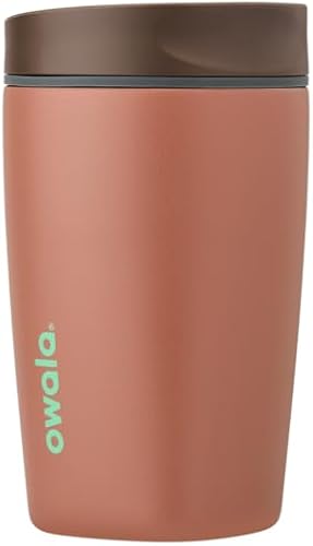 Miniatura 10 de Owala SmoothSip Slider - Vaso de café aislado de acero inoxidable, reutilizable, taza para café helado, taza de viaje para café caliente, sin BPA,