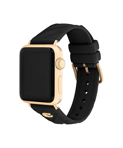 COACH Apple Watch Strap Compatible with 38mm 40mm and 41mm Interchangeable Quilted Silicone Rubber Strap Personalize Your Style