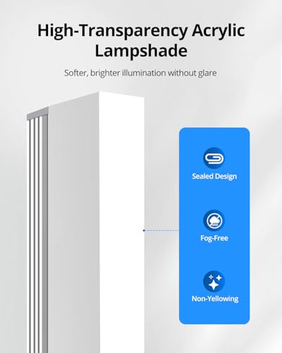 Image of Combuh Dimmable Vanity Light Bar, 9W Over Mirror Lighting Fixture Wall Sconce Indoor, IP44 Modern Cool White 6000K Chrome Lamp Bathroom,16Inch