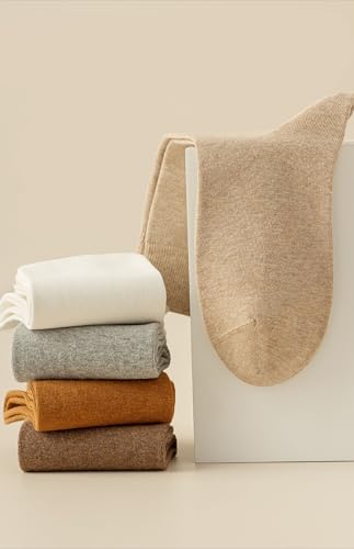 Men's Cotton Flat Thigh-High Socks, Sizes 8-11, 4 Pairs3