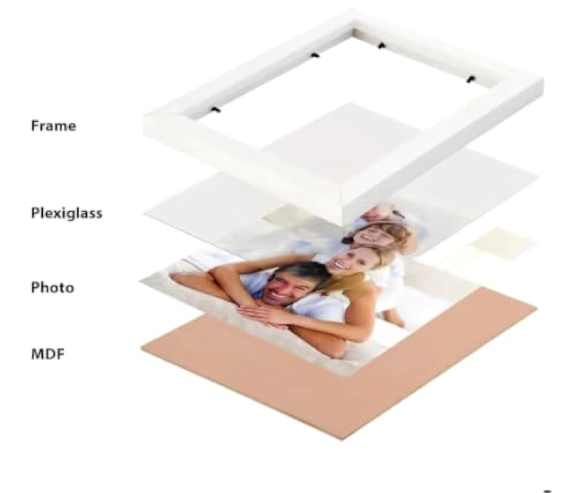 Pack of 2 Photo Frames 4 x 12 Inch, MDF Wall Decor