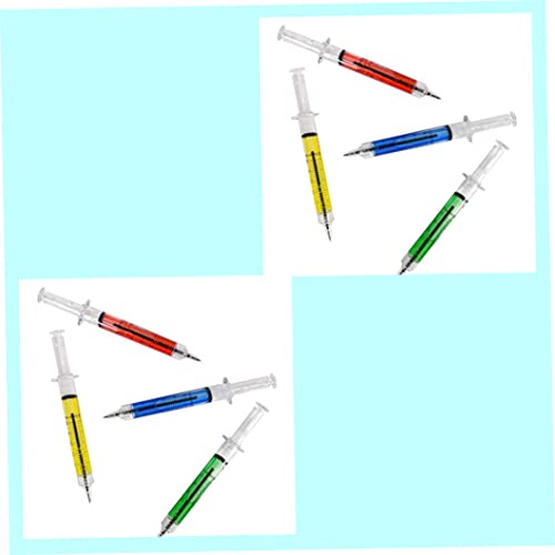 Syringe Ballpoint Pen 4 Color Ink Blue Bulk Novelty Blood Fun Gift Jotter Ballpoint Pen With 4 Colours Retractable Ballpoint Pens Novelty Blood Syringe Ballpoint Pen Injection Pens For Nurse Costumes #TOP4