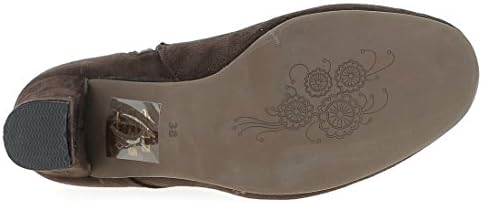 Bottes Femme Traditionnelles Hirschkogel - Gris Ardoise, Cuir Et Velours, Semelle Caoutchouc - Taille 41 EU