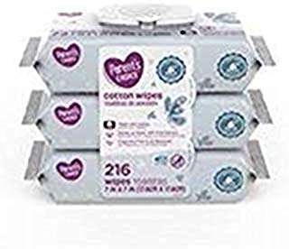 Parents Choice Cotton Wipes 3 Packs of 72 Sheets Gentle as Water with Fruit Extract Fragrance Free& pH Balanced