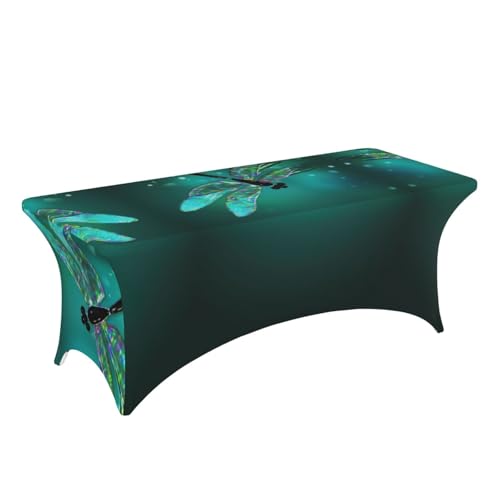 Housse de table rectangulaire extensible EdWal anti-pli élasthanne pour fête 1.8m - 4