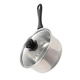 DOITOOL Olla de Leche Acero Inoxidable 18 Cm Mango Largo, Sartén Profunda Antiadherente para Estufa, Utensilio Cocina para Calentar Leche, Sopas y Guisos Domésticos