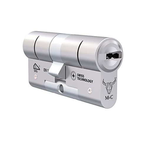 Cilindro de seguridad M&C Minos (32x32, Leva larga, Níquel)