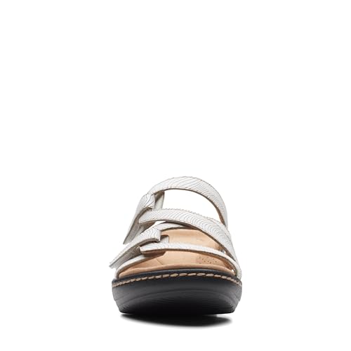 Clarks Collection Women's Merliah Karli Wedge Sandal, White Leather, 8 Medium US - image 6