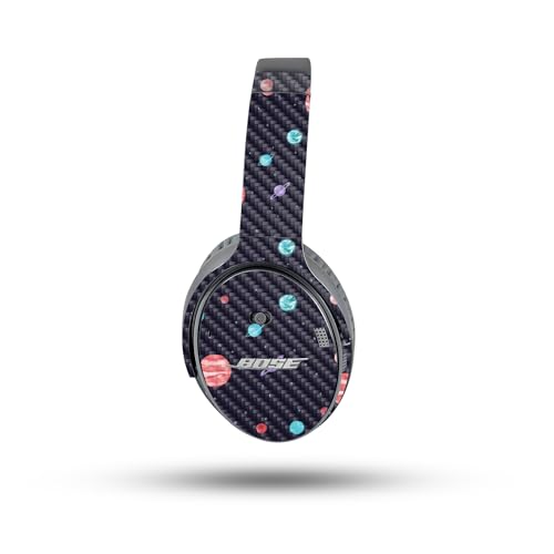 Image of MightySkins Carbon Fiber Skin Compatible with Bose QuietComfort 35 II Headphones - Bright Night Sky | Protective, Durable Textured Carbon Fiber Finish | Easy to Apply