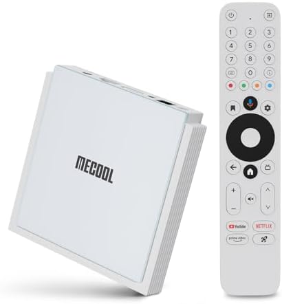 MECOOL KM2 Plus Deluxe Android TV Box, HDR 10+ 4K Dolby Vision Display, Google Netflix Certificato Prime Voice Assistant Video WiFi 6 Dual Band TV Box