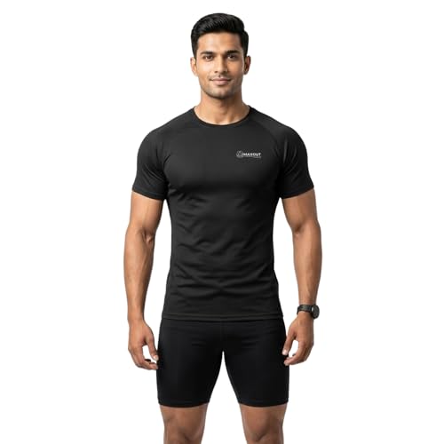 Image of Maxout Men's Raglan T Shirt | Half Sleeve Sports & Gym T-Shirt | Stretchable Quick Dry Athletic Tee for Running, Workout & Training