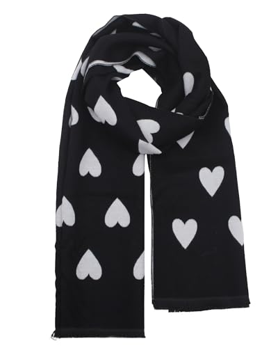CORIRESHA Women's Heart Scarf Cashmere Feel Thick Winter Warm Valentine's Shawl