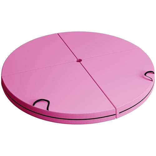 Soozier Pole Dance Crash Mat 5ft Wide Foldable Pole Padding Crash Pad with Carrying Handles and 3.5 Thick EPE Foam for Dance Training and Exercise Pink