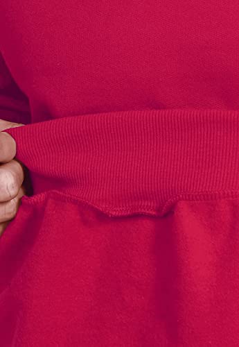 Kit 2 Moletom de Frio Masculino Liso Gola Redonda Macio e Leve - Vermelho/Cinza/GG