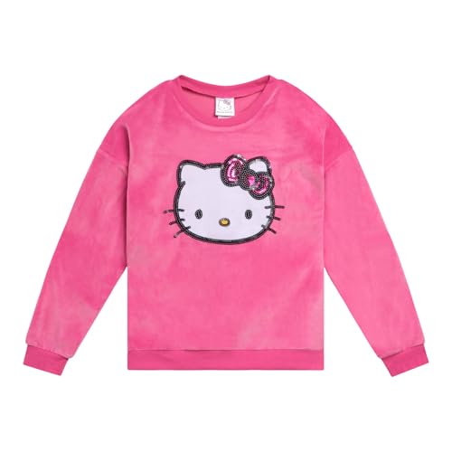 Image of Hello Kitty Girls' 2-Piece Sweatshirt and Joggers Set Toddler to Big Kid | 2-Piece Coordinated Set, Pullover Sweatshirt, Comfortable Jogger Pants, Ribbed Trim, Easy Pull-On Dressing