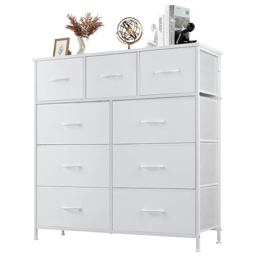 Sweetcrispy Dresser with 9 Drawers for Bedroom, Fabric Dresser Storage Tower, Chest of Drawers...