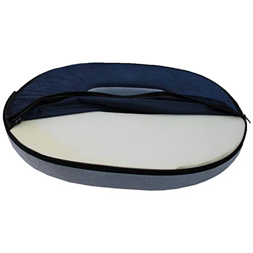 Image of ZAXTY Donut Ring Pillow Coccyx Cushion for Piles Haemorrhoid Coccyx Sciatica Tailbone Back Pain Fistula Prostate Post Natal Pain Relief Chair & Car Seat Comfort Cushion Home /Office |Blue|Universal