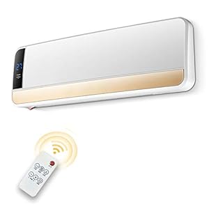 CCFCF Elektrische verwarming, keramiek, wit, 2000 W, ventilatorkachel, badkamer, wandmontage, met 2 warmtestanden/afstandsbediening