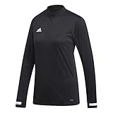 Logo Adidas sul davanti Adidas T19 1/4 LS W, T-Shirt A Manica Lunga Donna, Black/White, XLT