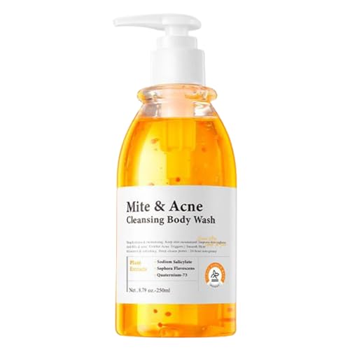 Mîte & Acnê Body Wash, Nourrissant Et Hydratant, 250 Ml, Savon Liquide Hydratant Pour La Peau, Nettoyant é Pour Le Corps, Formule Nettoyante Douce, Pour La Douche Quotidienne, L'heure Du Bain, A