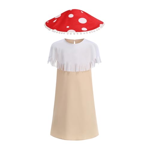Disfraz de Hongo Rojo para Niñas 5-6 Años