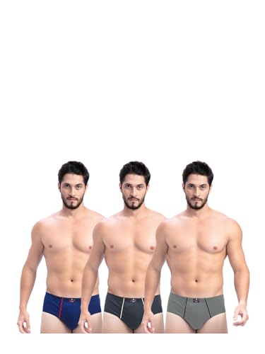 Image of Milton Mens Pure Cotton Solid Briefs with Inner Elastic|Premium Soft Breathable Underwear for Men|Comfort-Fit Waistband for All-Day Wear|Multi-Color, Color Name May Vary as per Availability|Pack of 3