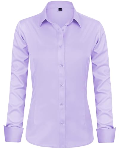 J.VER Blusen Regular Fit Klassische Bügelleicht Hemdbluse Langarm Damen...