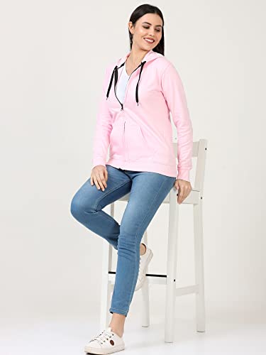Image of Ideation Women's Cotton Full Zipper Sweatshirt Hoodies with Kangaroo Pocket