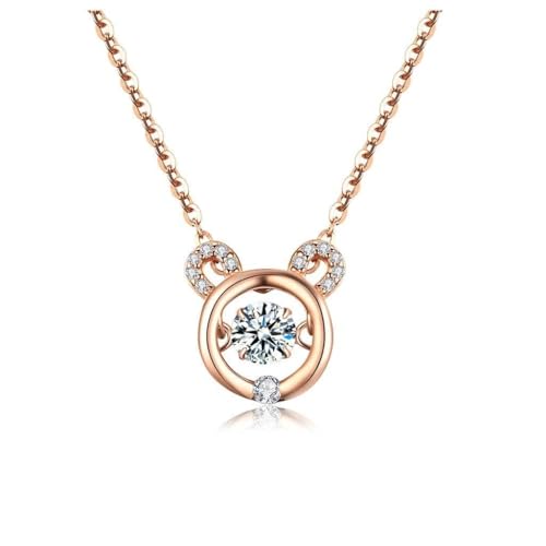 Collier ours en argent et pierre de naissance pour femme