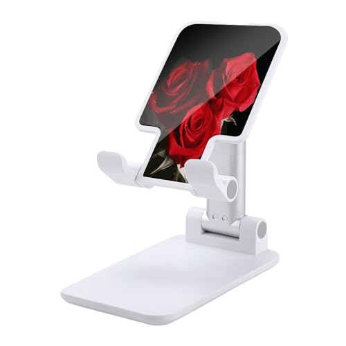 Soporte de teléfono ajustable Red Roses para mesa y viaje con diseño regulable en altura y ángulo