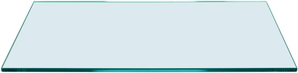 6 x 18 Rectangle Floating Glass Shelf - Tempered - 3/8 Thick - Flat Polished Glass