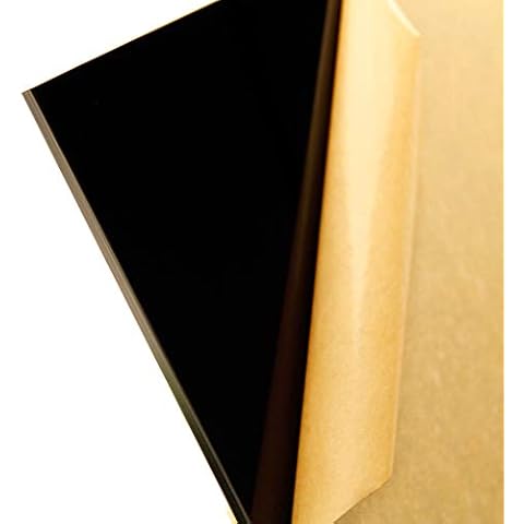 Black Acrylic 1/4" (6mm) Plexiglass Sheet 12" x 12" Cast (0.220-0.236") Thick AZM Cover